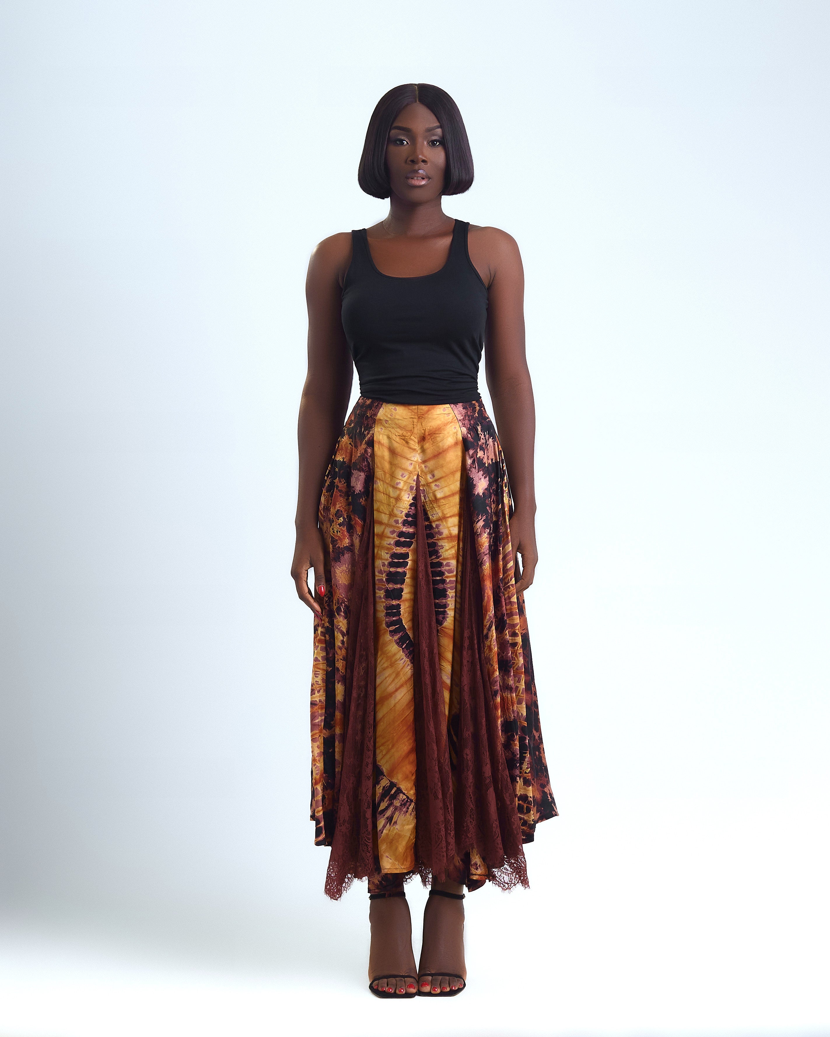 KELLY SKIRT IN BROWN ADIRE