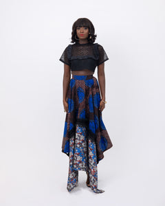 Asymmetric Skirt in Blue