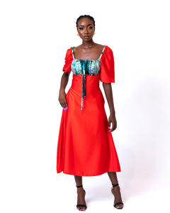 Darkowaa Dress in Red