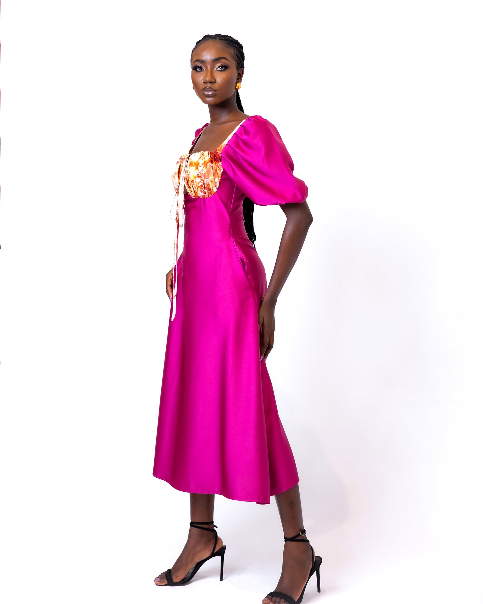 Darkowaa Dress in Fuchsia